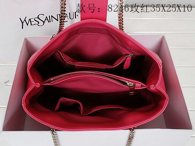 1:1 YSL classic nappa leather shopper bag 8246 black - Click Image to Close